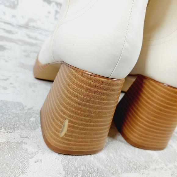 New BP Keyla Platform White Faux Leather Chunky Bootie C363 - Picture 9 of 13